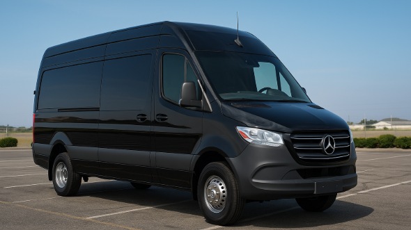 Exterior of Charter Bus Company Lincoln's 14 Passenger Sprinter Limousine in Lincoln