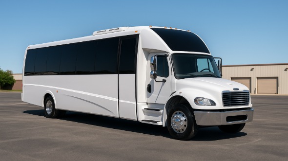 Exterior of Charter Bus Company Council Bluffs's 20 Passenger Party Bus in Council Bluffs