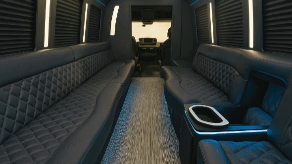 Interior of Des Moines Party Bus Company's 20 Passenger Party Bus in Des Moines
