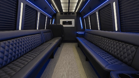 Interior of Charter Bus Company Waterloo's 20 Passenger Party Bus in Waterloo