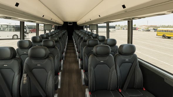 Interior of Charter Bus Company Des Moines's 25 Passenger Minibus in Des Moines
