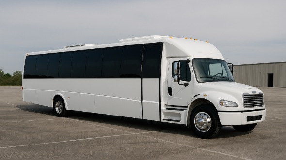 Exterior of Charter Bus Company Council Bluffs's 25 Passenger Party Bus in Council Bluffs