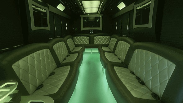 Interior of Charter Bus Company Iowa City's 25 Passenger Party Bus in Iowa City