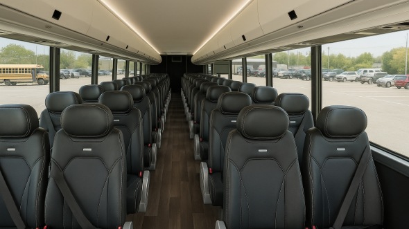 Interior of Charter Bus Company Des Moines's 28 Passenger Minibus in Des Moines