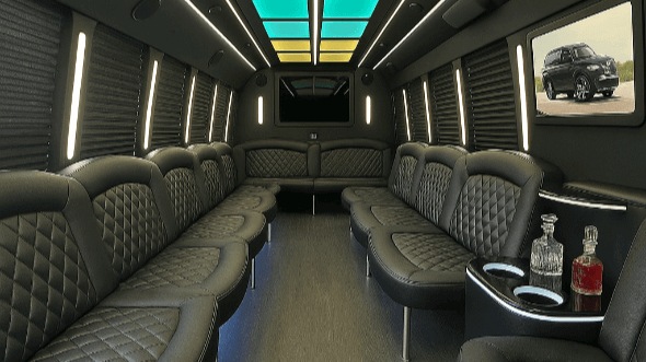 Interior of Charter Bus Company Dubuque's 40 Passenger Party Bus in Dubuque