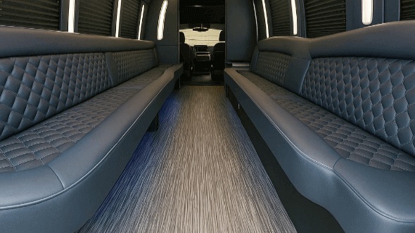 Interior of Charter Bus Company Waterloo's 40 Passenger Party Bus in Waterloo