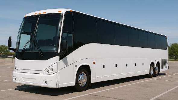 Exterior of Charter Bus Company Des Moines's ADA Charter Bus in Des Moines